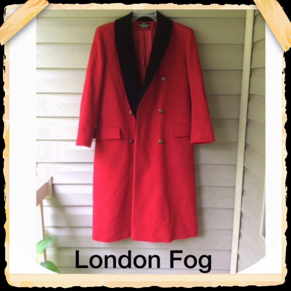 Vintage London Fog Red Wool Coat